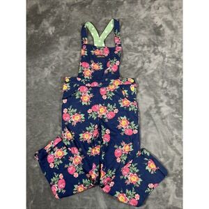 Matilda Jane Floral Overalls - Navy and Pink Size 8 Flowers Girls
